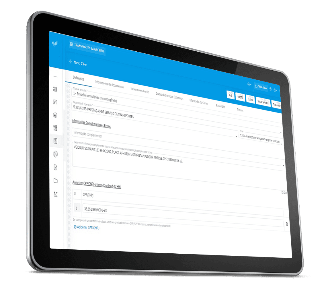 Plataforma para emissão de CTe automzatizada